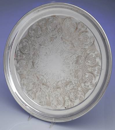 LEO29 (Silverplate, Hollowware) Round Tray For Punch Bowl by Leonard Silver Mfg Co