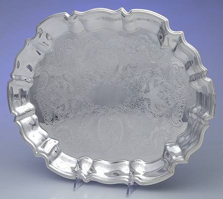Chippendale (Silverplate, Hollowware) 14" 4 Toed Rectangular Tray