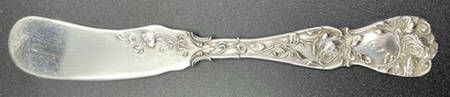Rose (Sterling, 1910) Flat Handle Butter Spreader