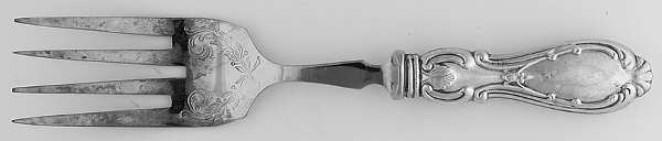 Orleans (STERLING) Large Cold Meat Serving Fork, Plated Tines