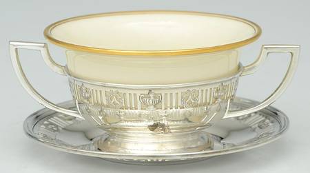 Adam (Sterling, Hollowware) Bouillon Cup & Lenox Liner w/Underplate