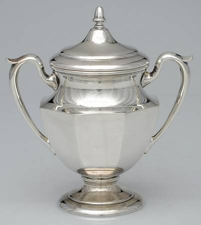 409 (Sterling, Hollowware) Sugar Bowl & Lid by M Fred Hirsch