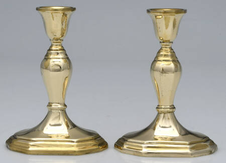Brassware Collection Pair of Weighted Candlesticks by Mottahedeh