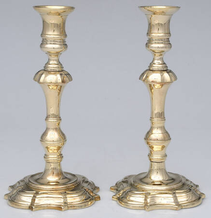 Brassware Collection Pair of 9" Candlesticks by Mottahedeh