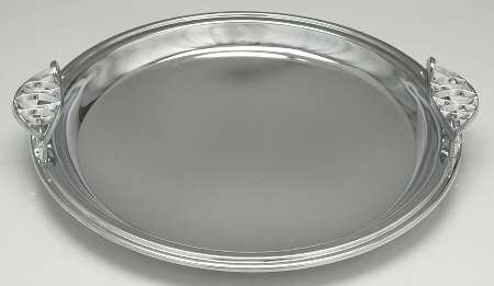 ChromeHollowware 13" Handled Round Tray