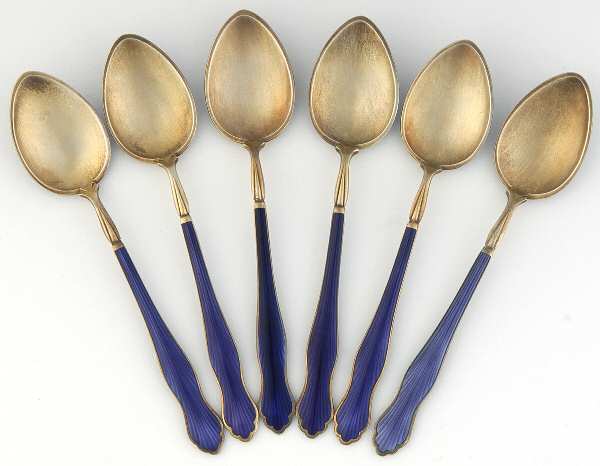Enameled  Flatware Enameled Demitasse Spoon - Set of 6