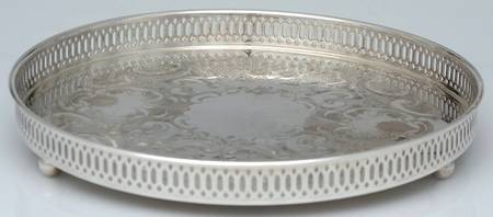 Silverplate Hollowware 12" Gallery Tray by Marlboro Plate