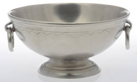 Pewter Hollowware 5" Round Handled Bowl