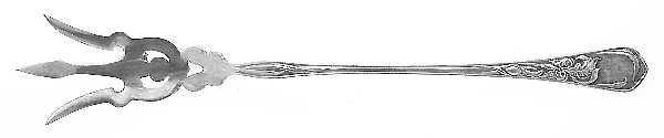 Iris (Silverplate, 1902) Large Lettuce Serving Fork by National Silver Co