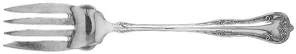 Queen Elizabeth (Silverplate, 1908) Medium Solid Cold Meat Serving Fork by National Silver Co