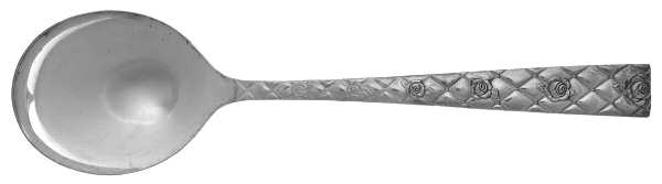 Rose Marie (Silverplate, 1952) Round Bowl Soup Spoon (Gumbo) by National Silver Co
