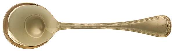NTV2 (Gold Electroplate) Round Bowl Soup Spoon (Cream Soup) by Ntc Silver