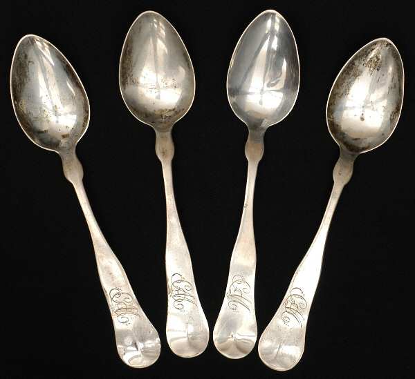 Coin Silver Flatware Tea/Five O Clock Spoon - Set of 4 by Nicholas White Goddard