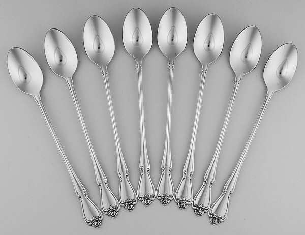 Arbor Rose-True Rose (Stainless) Iced Tea Spoon - Set of 8