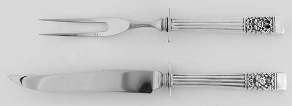 Coronation (Silverplate, 1936, No Mono) Small 2-Piece Steak Carving Set w/Stainless Blade