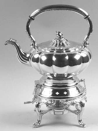 Melon-Plain (Silverplate, Hollowware) Kettle, Stand & Burner by Oneida Silver