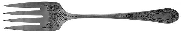 Paul Revere (Silverplate, 1927) Medium Solid Cold Meat Serving Fork by Oneida Silver