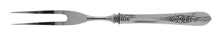 Royal Rose (Silverplate, 1939) Small Steak Carving Fork with Stainless Prongs