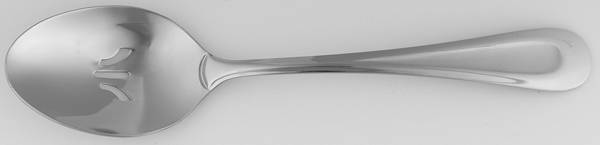 Satin Sand Dune (Stnl, Wide Frost Indent Center) Pierced Tablespoon (Serving Spoon)