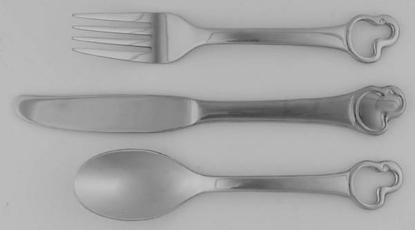 Duckling (Stainless) (3 Pc) Youth Set (Solid Knife, Fork & Spoon)