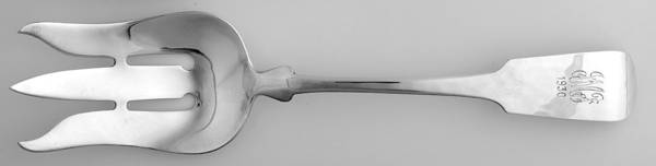 Fiddle (Sterling, 1800) Oversize Solid Salad Servng Fork