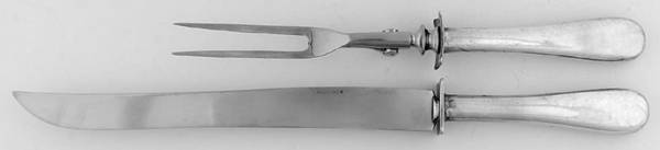 Hume Tip (Sterling, 1800) Large 2-Piece Roast Carving Set w/Stainless Blade
