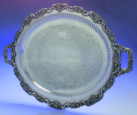 Lancaster Rose (Silverplate, Hollowware) Large Silverplate Waiter Tray