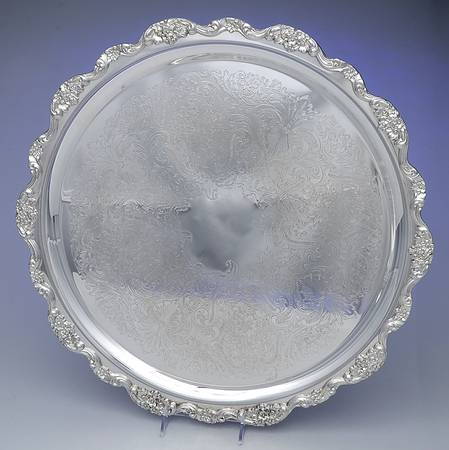 Lancaster Rose (Silverplate, Hollowware) Round Tray For Punch Bowl