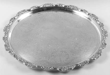 Lancaster Rose (Silverplate, Hollowware) Round Tray For Punch Bowl