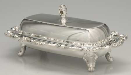 Lancaster Rose (Silverplate, Hollowware) 1/4 Pound Covered Butter & Liner