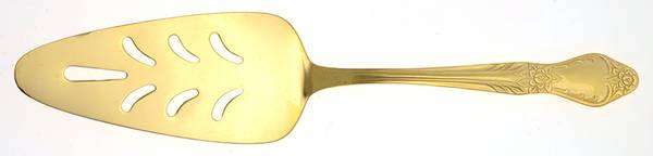 Antoinette (Gold Electroplate) Server-Pie/Solid-Pierced by Present