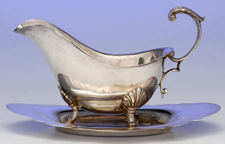 Georgian (Sterling, Hollowware) Sterling Gravy Boat & Underplate