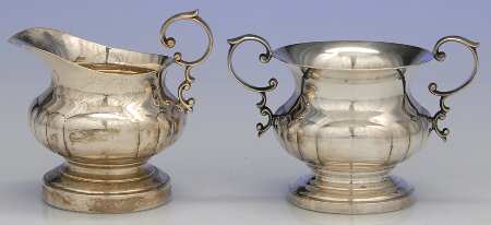 Georgian (Sterling, Hollowware) Mini Sterling Creamer and Open Sugar