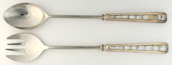 Mother-Of-Pearl (Silverplate) Hollow Handle 2-Piece Salad Set