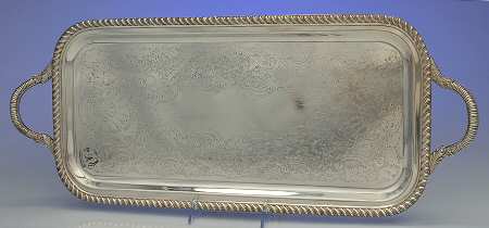 3212 (Silverplate, Hollowware) 19" Rectangular Handled Tray