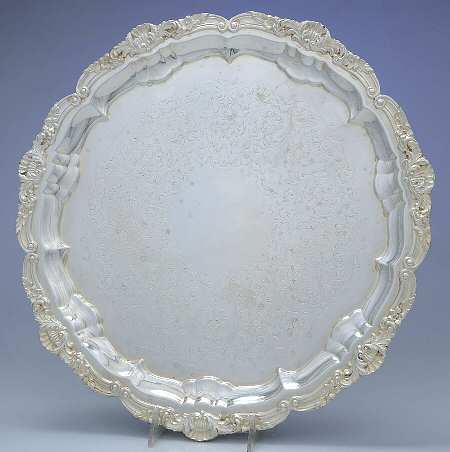3208 (Silverplate, Hollowware) 16" Round Footed Tray