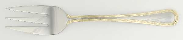 Gold Accent Pearl (Stainless) Medium Solid Cold Meat Serving Fork