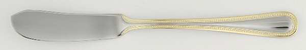 Gold Accent Pearl (Stainless) Flat Handle Master Butter Knife