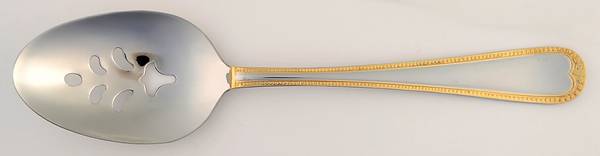 Gold Newcastle (Stainless) Pierced Tablespoon (Serving Spoon)