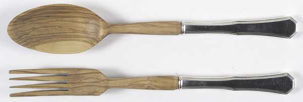 American Federal (Sterling, 1982) Wooden Bowl 2-Piece Salad Set