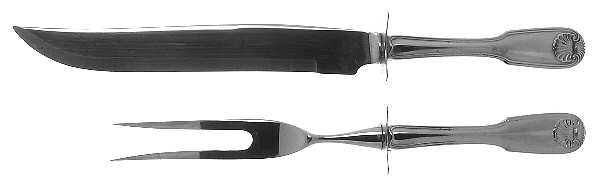 Colonial Shell (Stainless, 1961) Small Stainless Blade 2-Piece Steak Carving Set