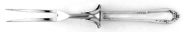 Dancing Flowers (Sterling, 1950) Large Stainless-Prong Roast Carving Fork