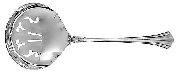 Eighteenth Century (Sterling, 1971, Newer) Solid Bon Bon Spoon with Pierced Bowl