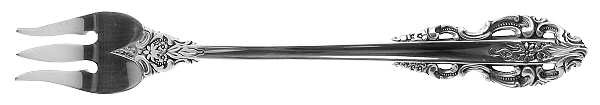 El Greco (Sterling, 1972, No Monograms) Cocktail/Seafood Fork