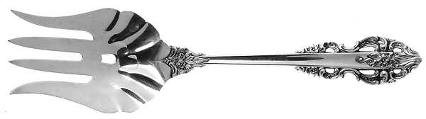 El Greco (Sterling, 1972, No Monograms) Solid Salad Serving Fork
