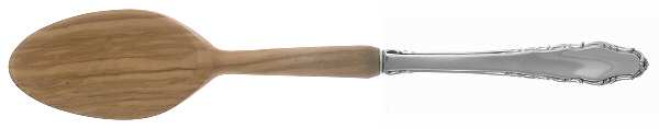 English Provincial (Sterling, 1965) Salad Serving Spoon with Wooden Bowl