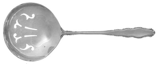 English Provincial (Sterling, 1965) Solid Bon Bon Spoon with Pierced Bowl