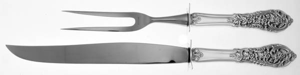 Florentine Lace (Sterling, 1951) Knife-Carv/Lg-Stnbl/Roast Sterling Guard
