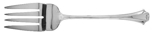 French Chippendale (Silverplate-1981) Medium Solid Cold Meat Serving Fork