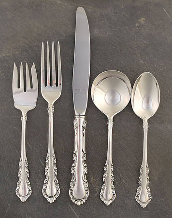 Georgian Rose (Sterling, 1941, No Monograms) 5 Piece Place Size Setting